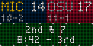 The display showing a live college football game, Michigan at Ohio State